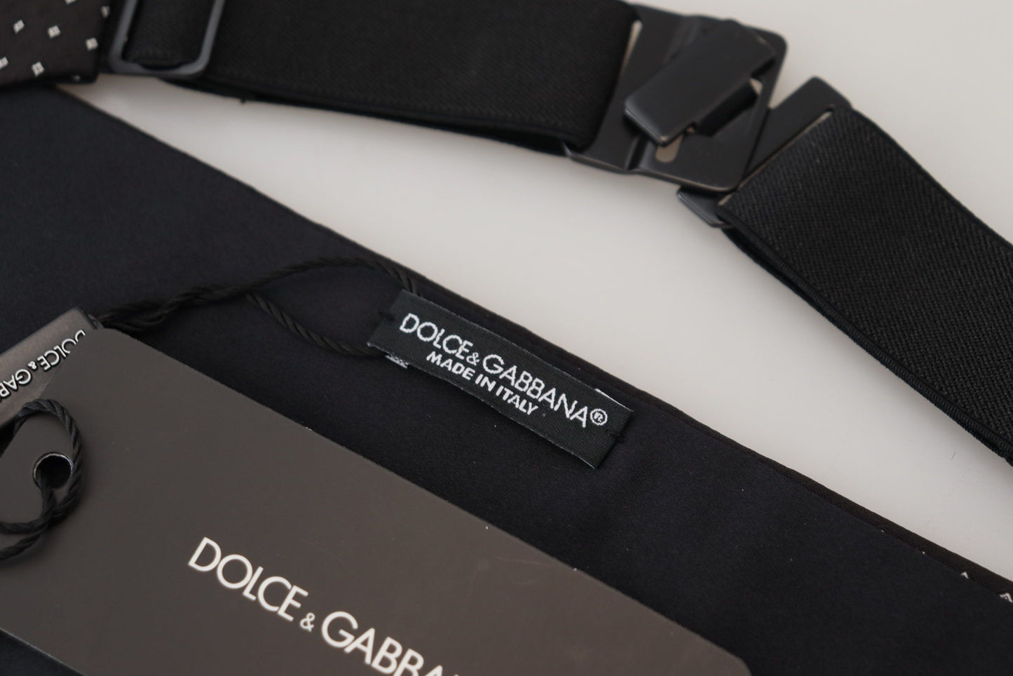 Dolce & Gabbana Black Polka Dot Wide Waist Men Belt Cummerband Dolce & Gabbana