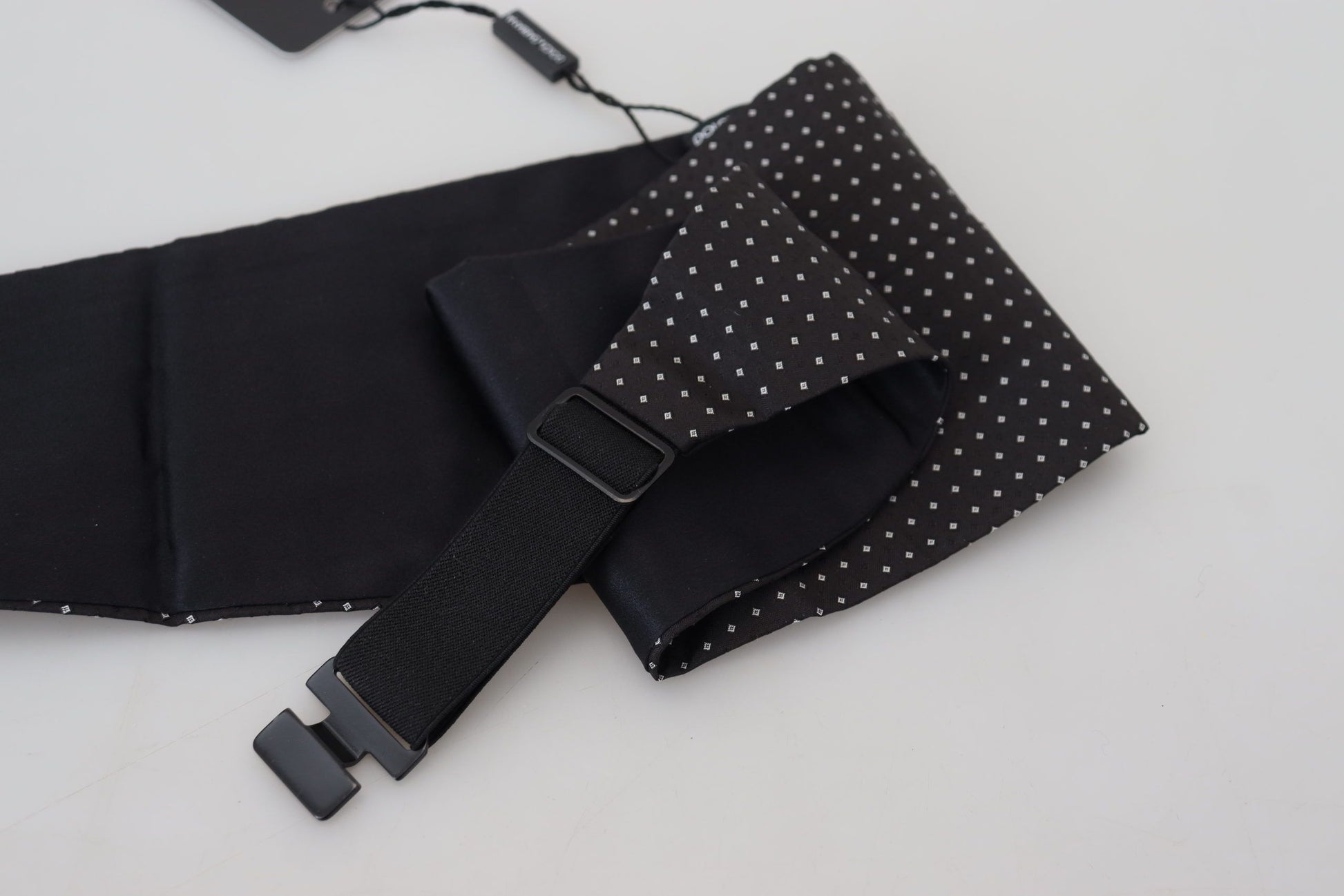 Dolce & Gabbana Black Polka Dot Wide Waist Men Belt Cummerband Dolce & Gabbana