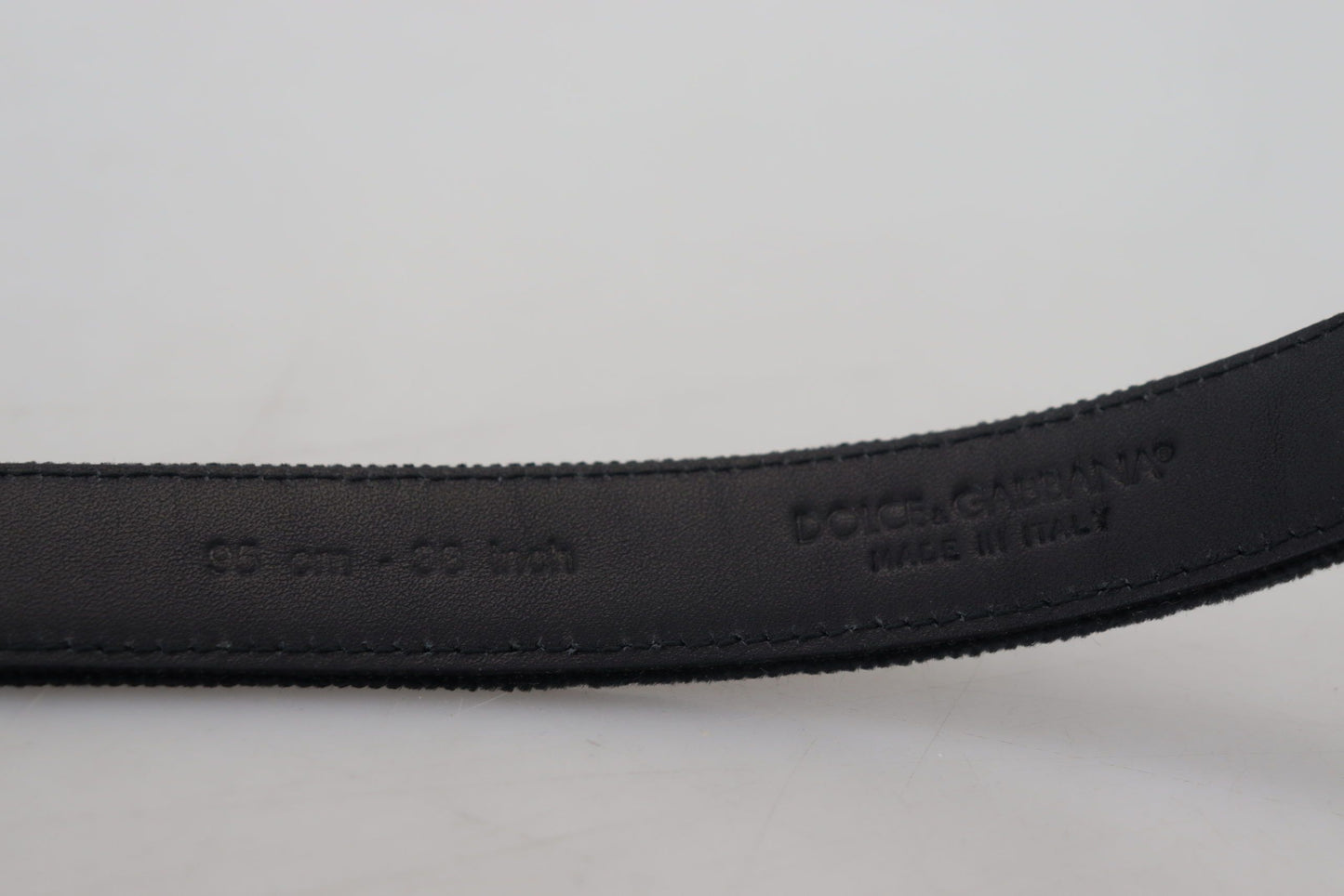Dolce & Gabbana Black Velvet Leather Antique Metal Buckle Dolce & Gabbana