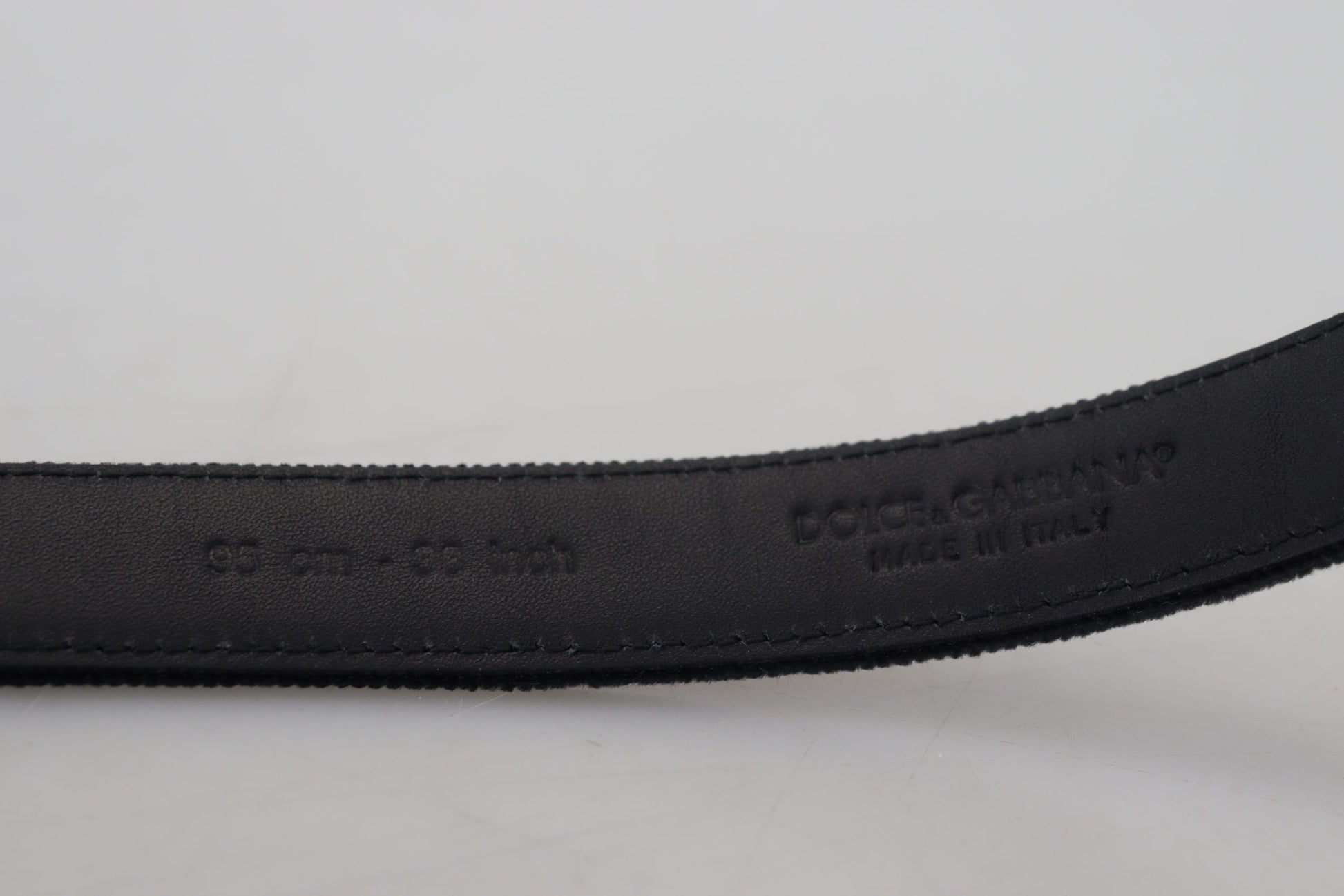 Dolce & Gabbana Black Velvet Leather Antique Metal Buckle Dolce & Gabbana