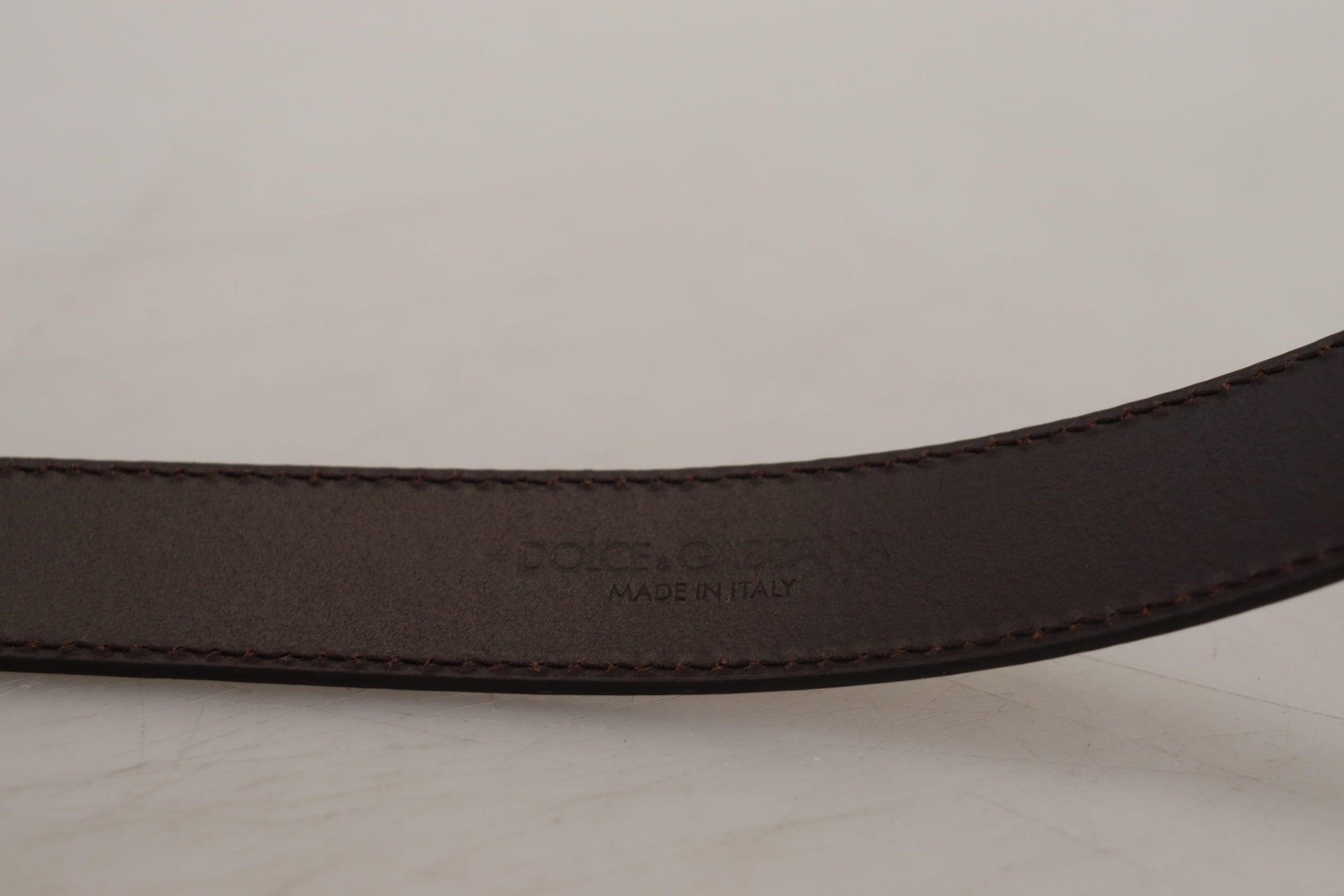 Dolce & Gabbana Gold Leather Silver Square Metal Buckle Belt Dolce & Gabbana
