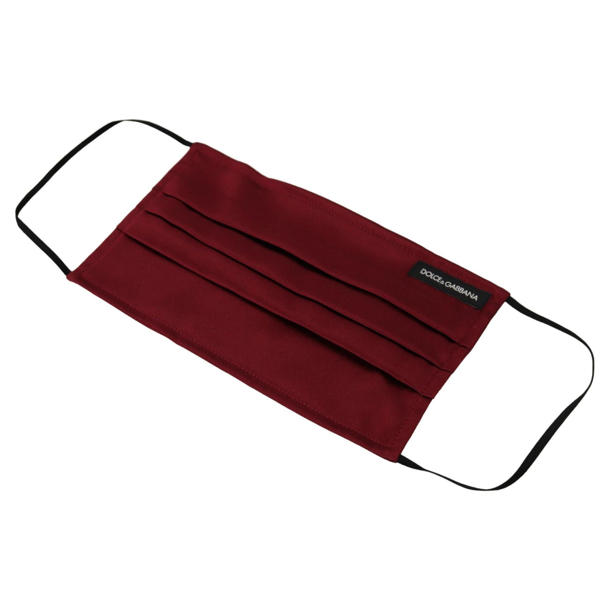 Dolce & Gabbana Maroon Silk Pleated Elastic Ear Strap One Size Face Mask