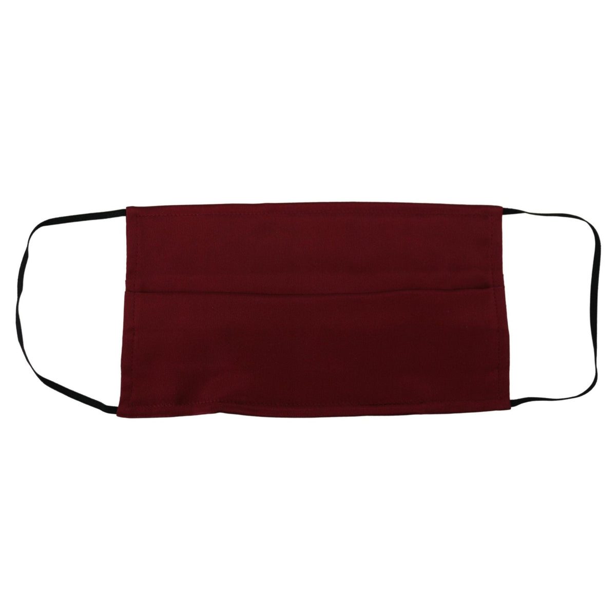 Dolce & Gabbana Maroon Silk Pleated Elastic Ear Strap One Size Face Mask