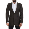 Dolce & Gabbana Black Brown Stripes Single Breasted Blazer
