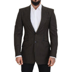 Dolce & Gabbana Black Brown Stripes Single Breasted Blazer