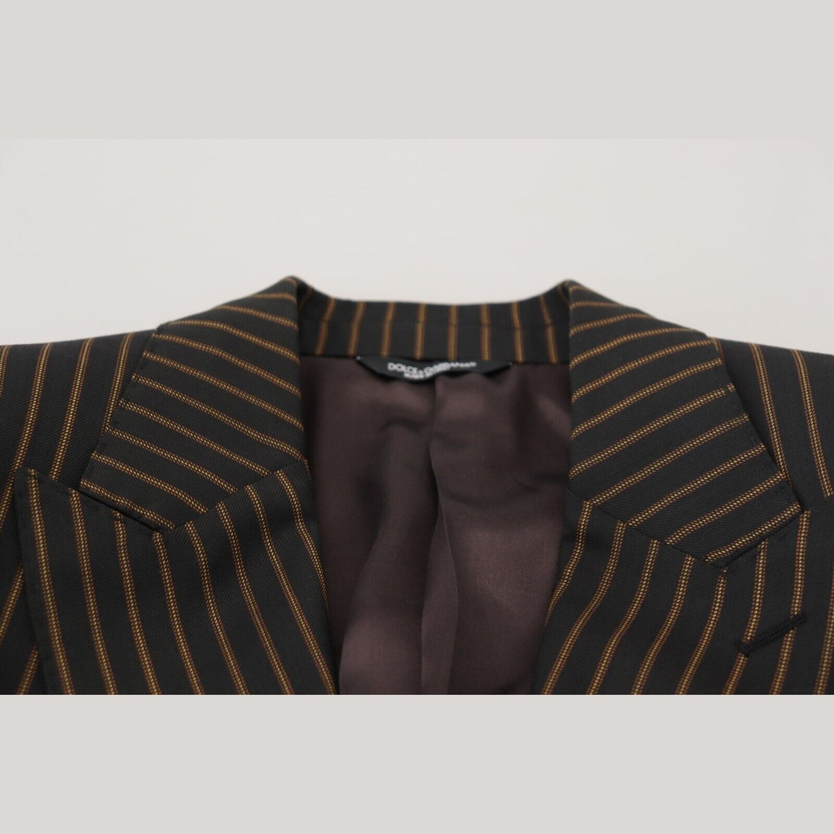 Dolce & Gabbana Black Brown Stripes Single Breasted Blazer