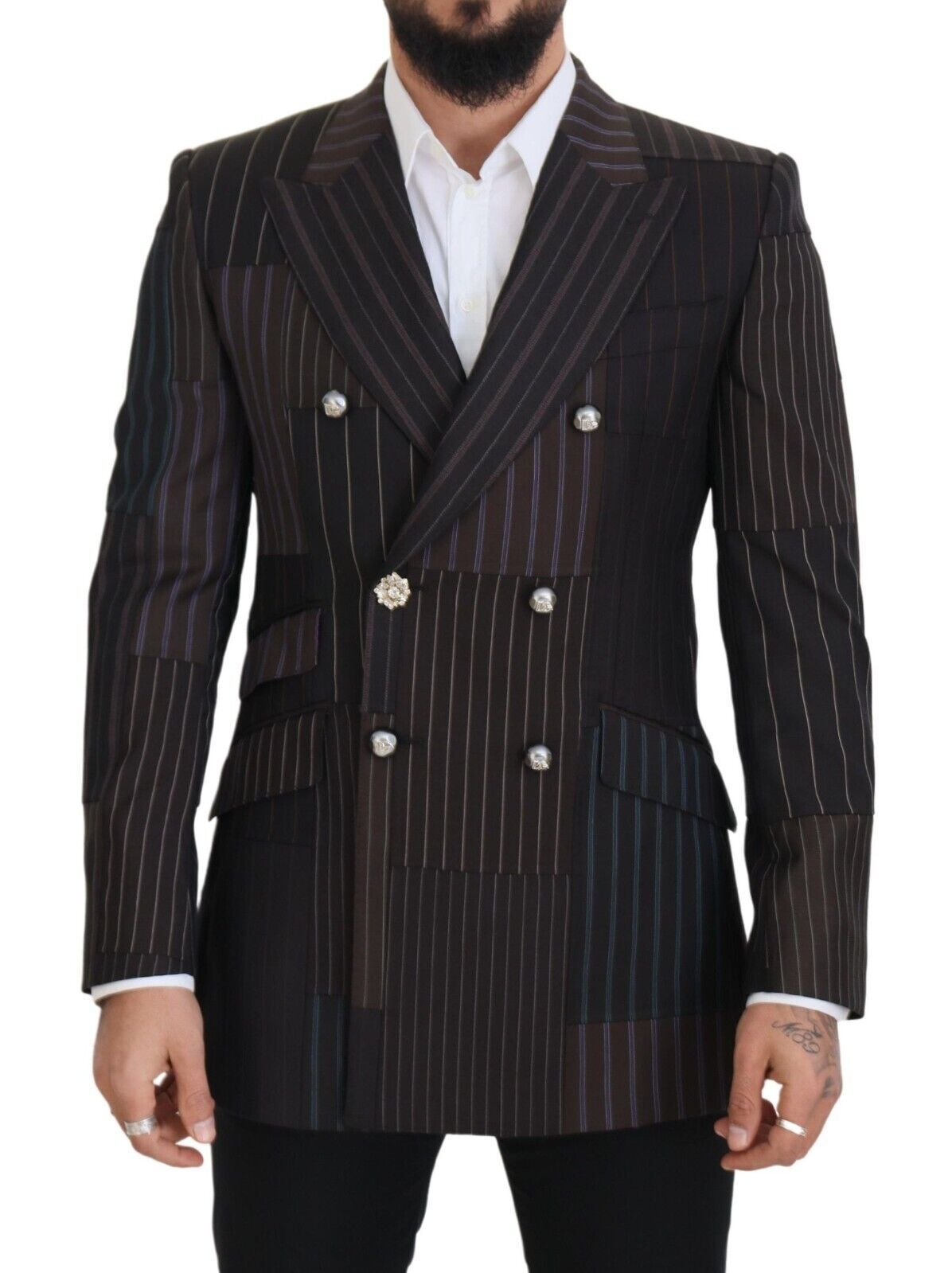 Dolce & Gabbana Multicolor Patchwork Stripes SICILIA Blazer Dolce & Gabbana