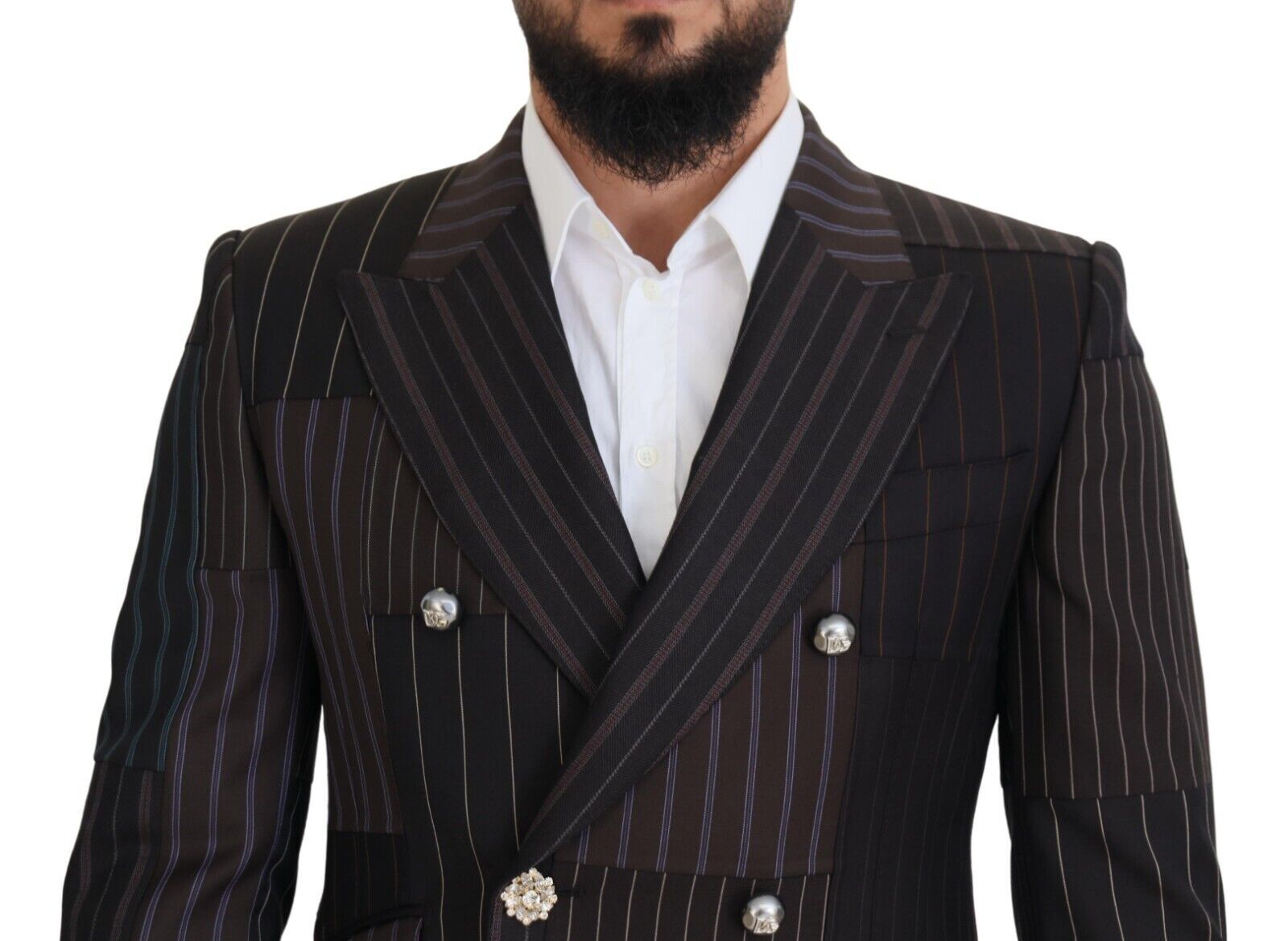 Dolce & Gabbana Multicolor Patchwork Stripes SICILIA Blazer Dolce & Gabbana