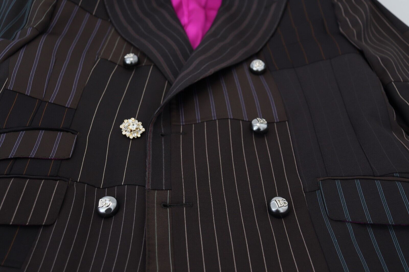 Dolce & Gabbana Multicolor Patchwork Stripes SICILIA Blazer Dolce & Gabbana