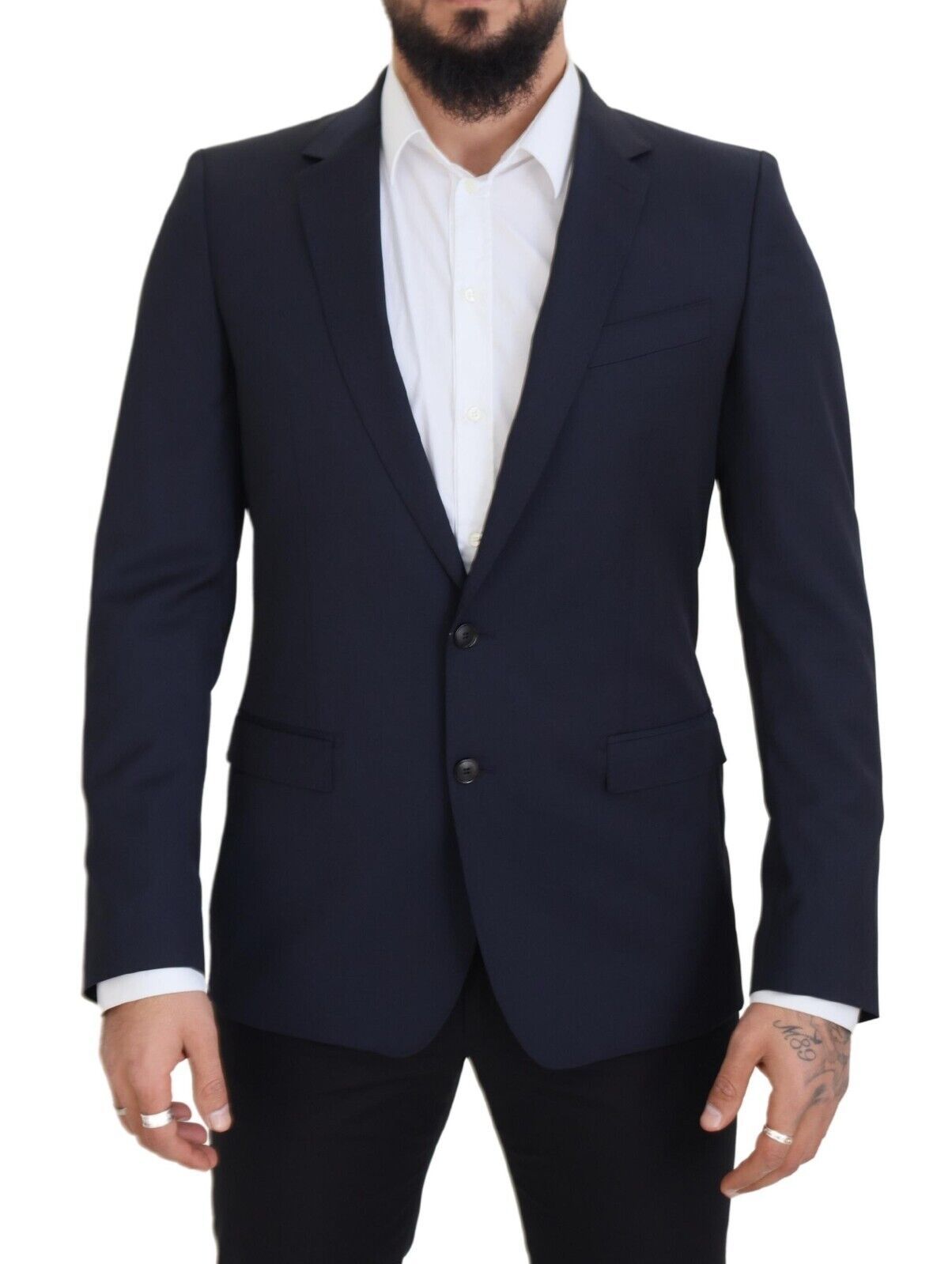 Dolce & Gabbana Dark Blue Wool Single Breasted MARTINI Blazer Dolce & Gabbana
