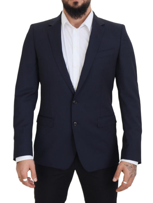 Dolce & Gabbana Dark Blue Wool Single Breasted MARTINI Blazer Dolce & Gabbana