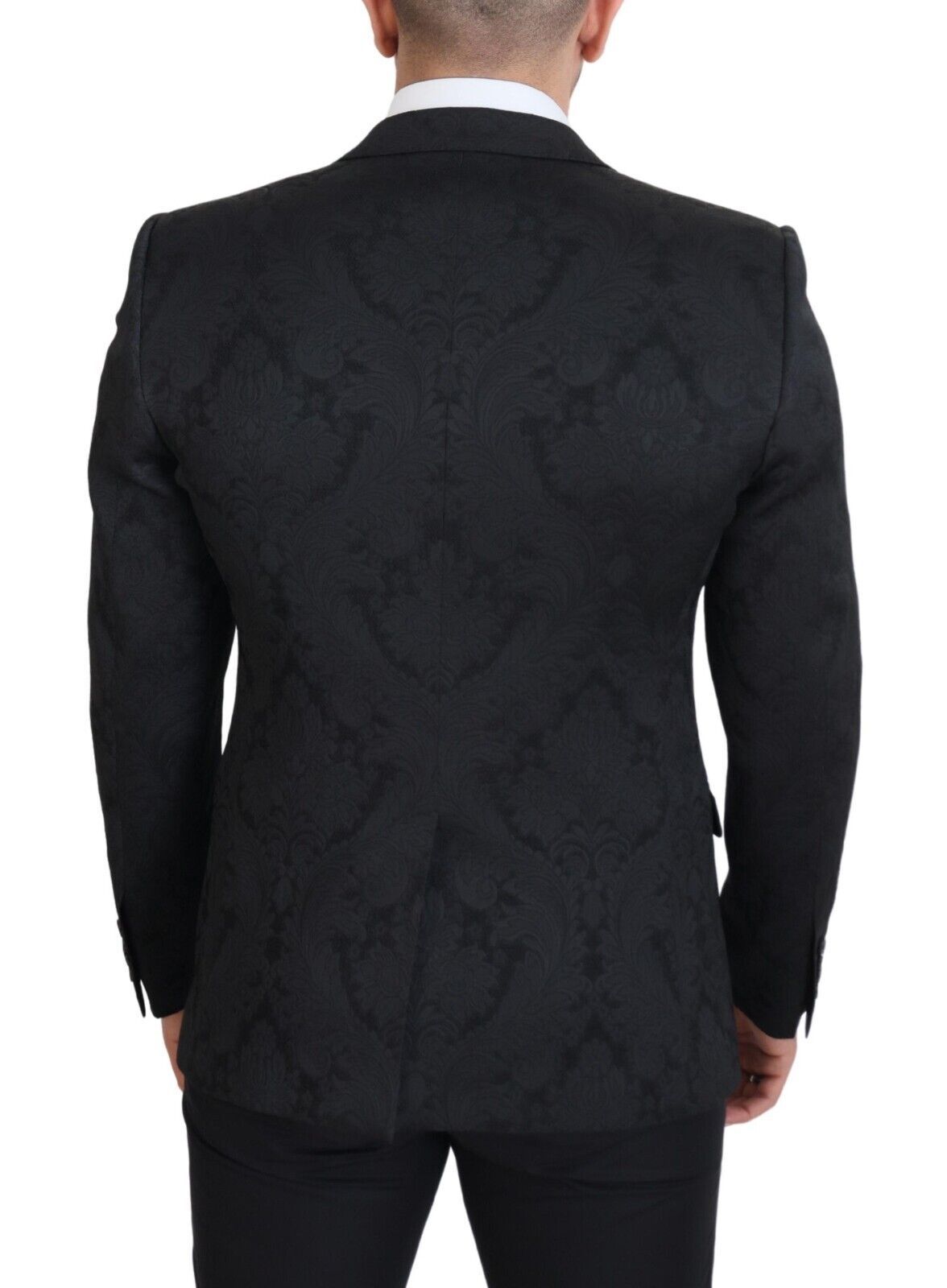Dolce & Gabbana Black Floral Brocade 2 Piece MARTINI Suit Dolce & Gabbana
