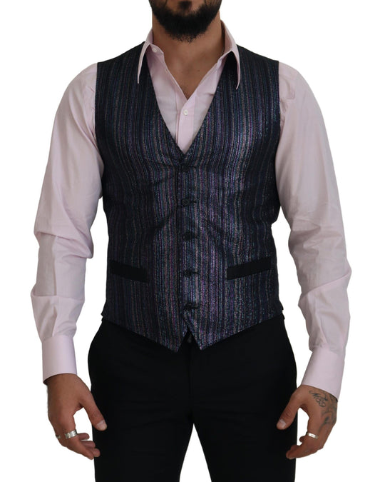Dolce & Gabbana Multicolor Polyester Waistcoat Dress Formal Vest Dolce & Gabbana