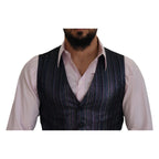 Dolce & Gabbana multicolor polyester waistcoat dress with formal vest style, featuring vibrant pattern and tailored fit.