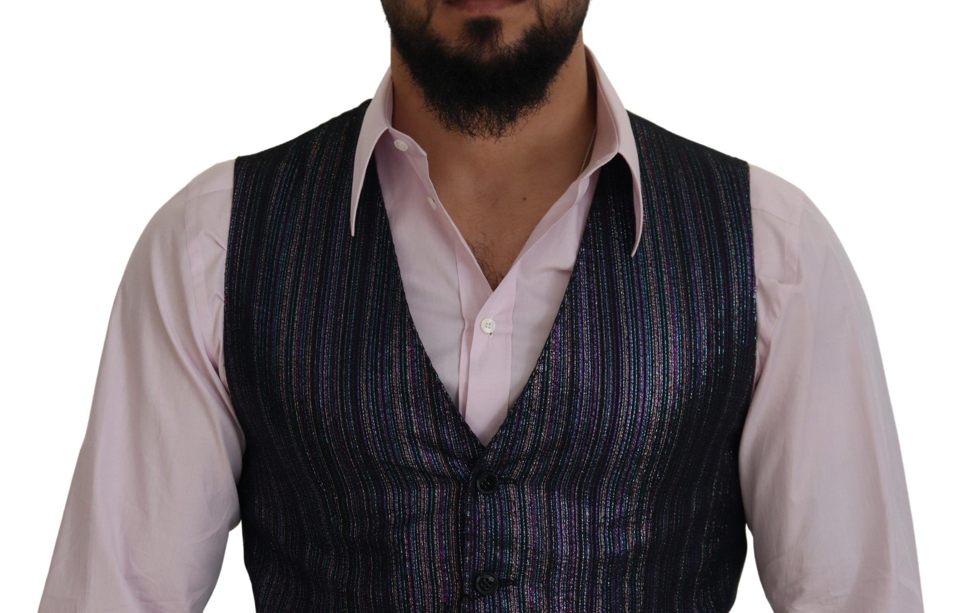 Dolce & Gabbana Multicolor Polyester Waistcoat Dress Formal Vest Dolce & Gabbana