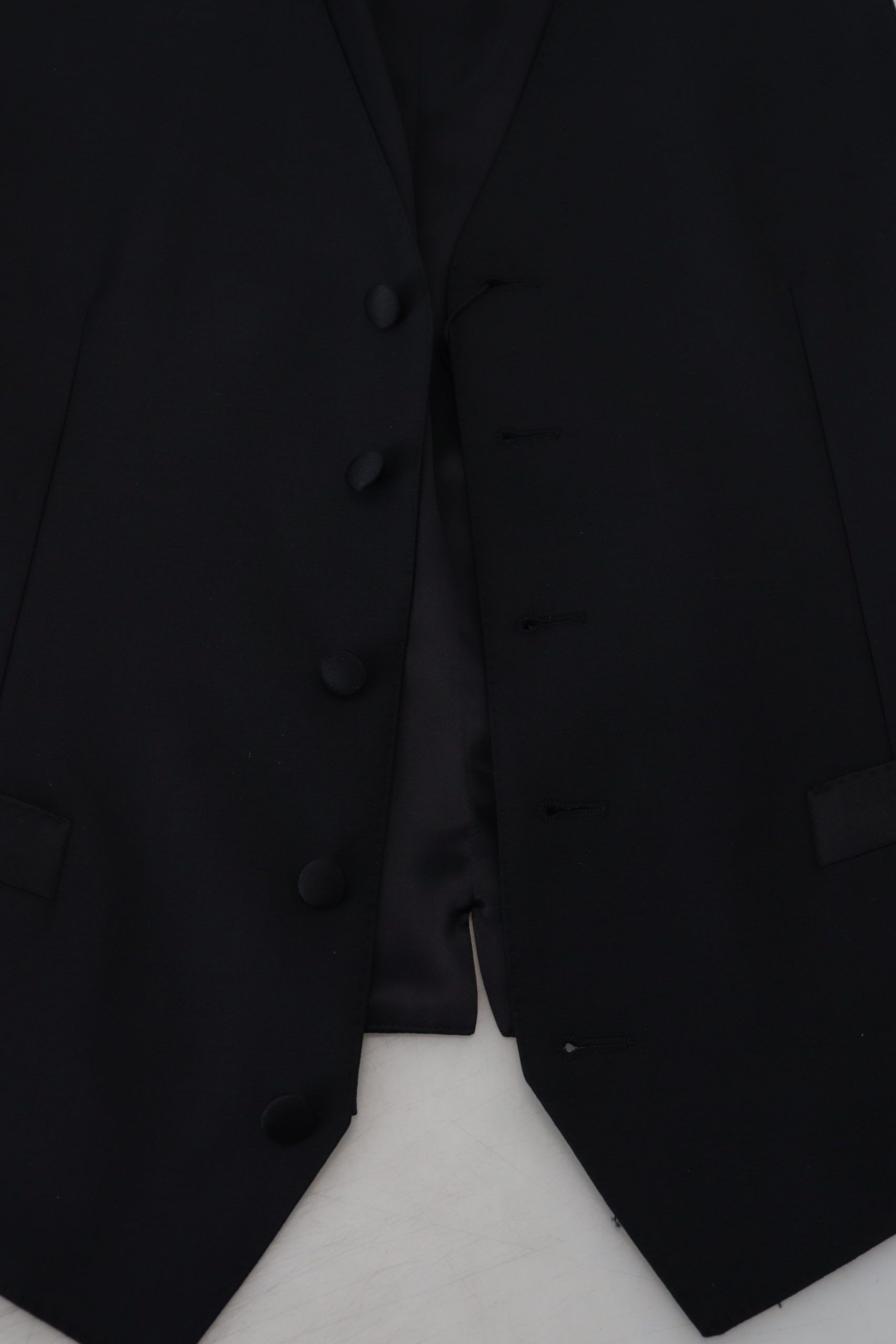 Dolce & Gabbana Black Virgin Wool Waistcoat Formal Dress Vest Dolce & Gabbana