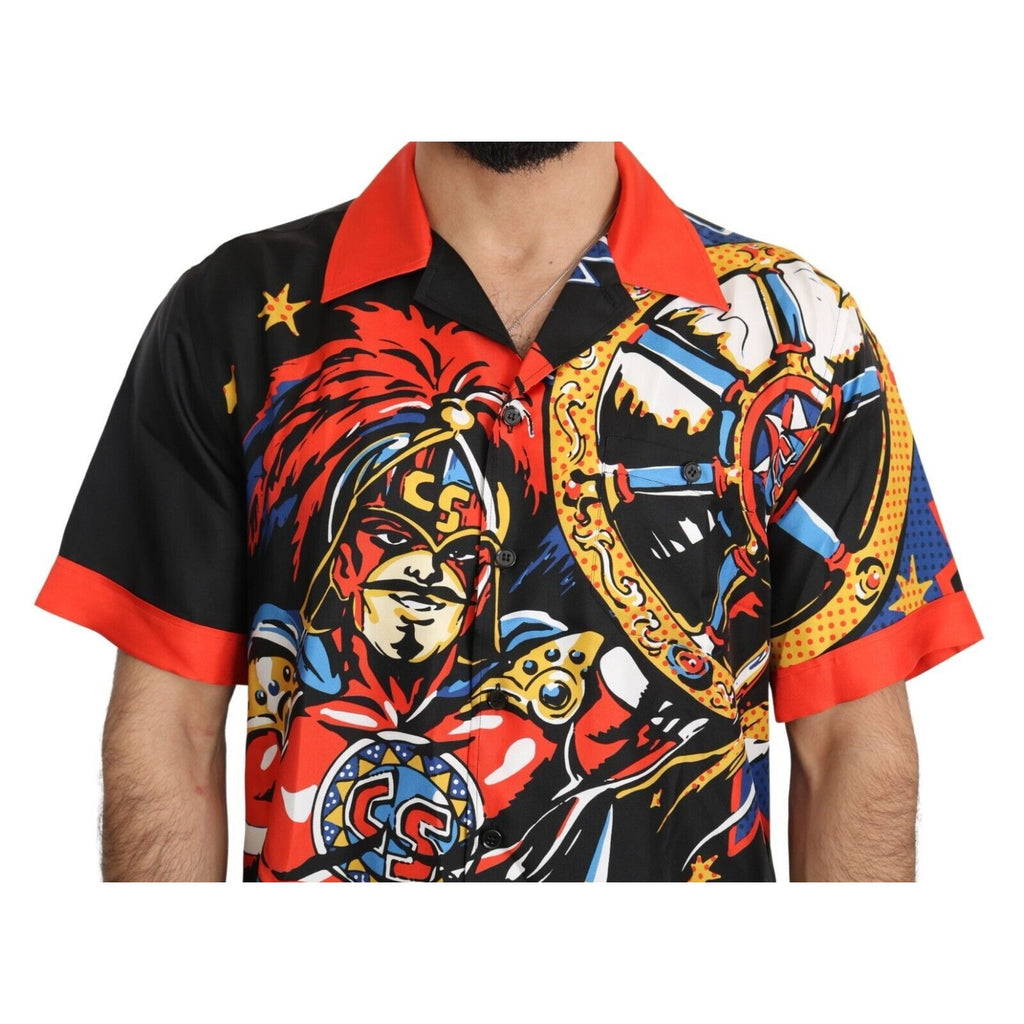 Dolce & Gabbana Multicolor Printed Short Sleeves Casual Shirt