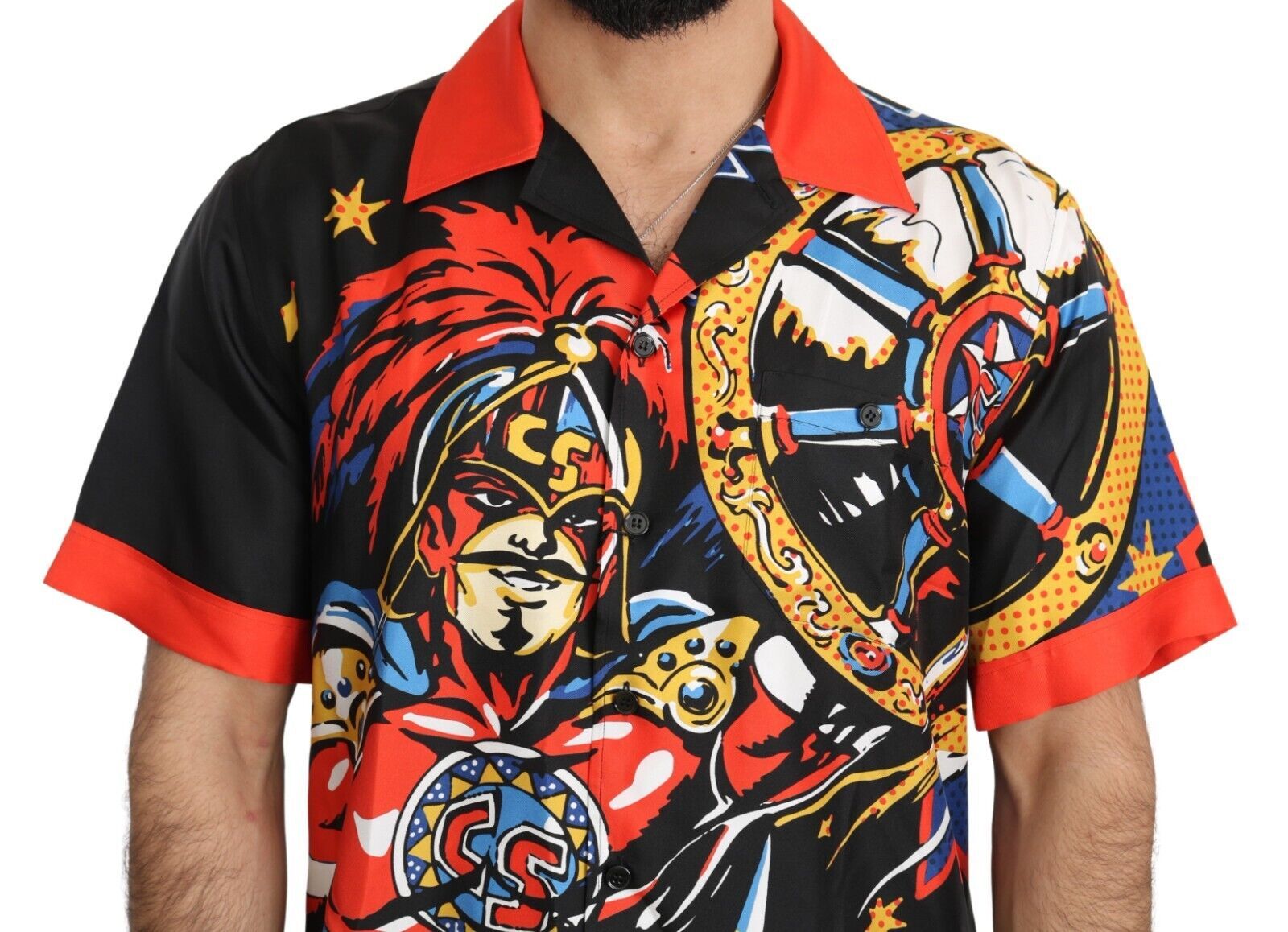 Dolce & Gabbana Multicolor Printed Short Sleeves Casual Shirt Dolce & Gabbana