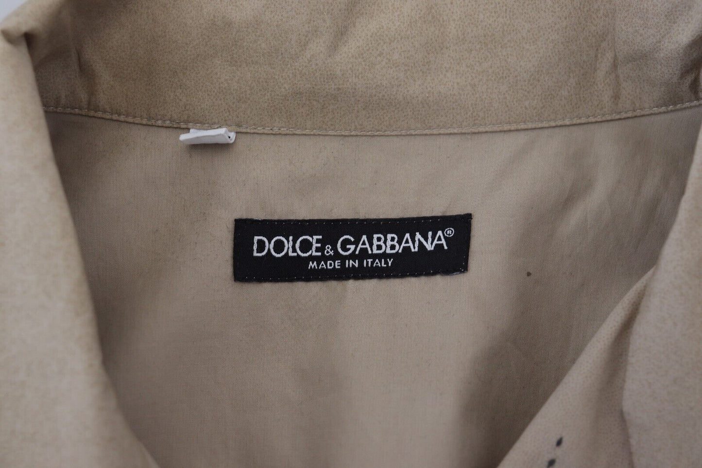 Dolce & Gabbana Beige Camouflage Cotton Long Sleeves Shirt Dolce & Gabbana