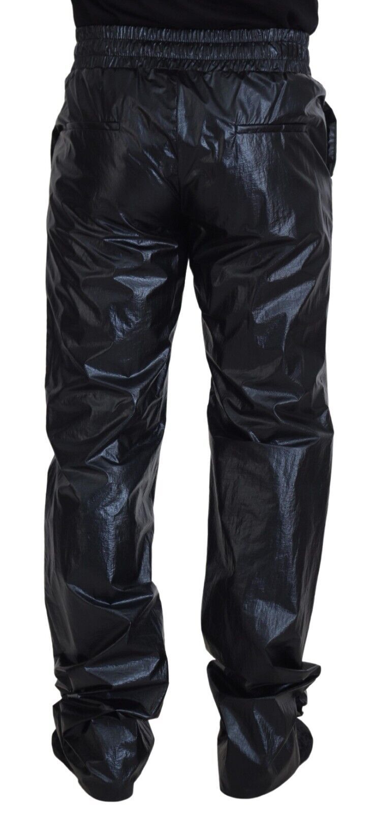 Dolce & Gabbana Black Shining Drawstring Trouser Nylon Pants Dolce & Gabbana