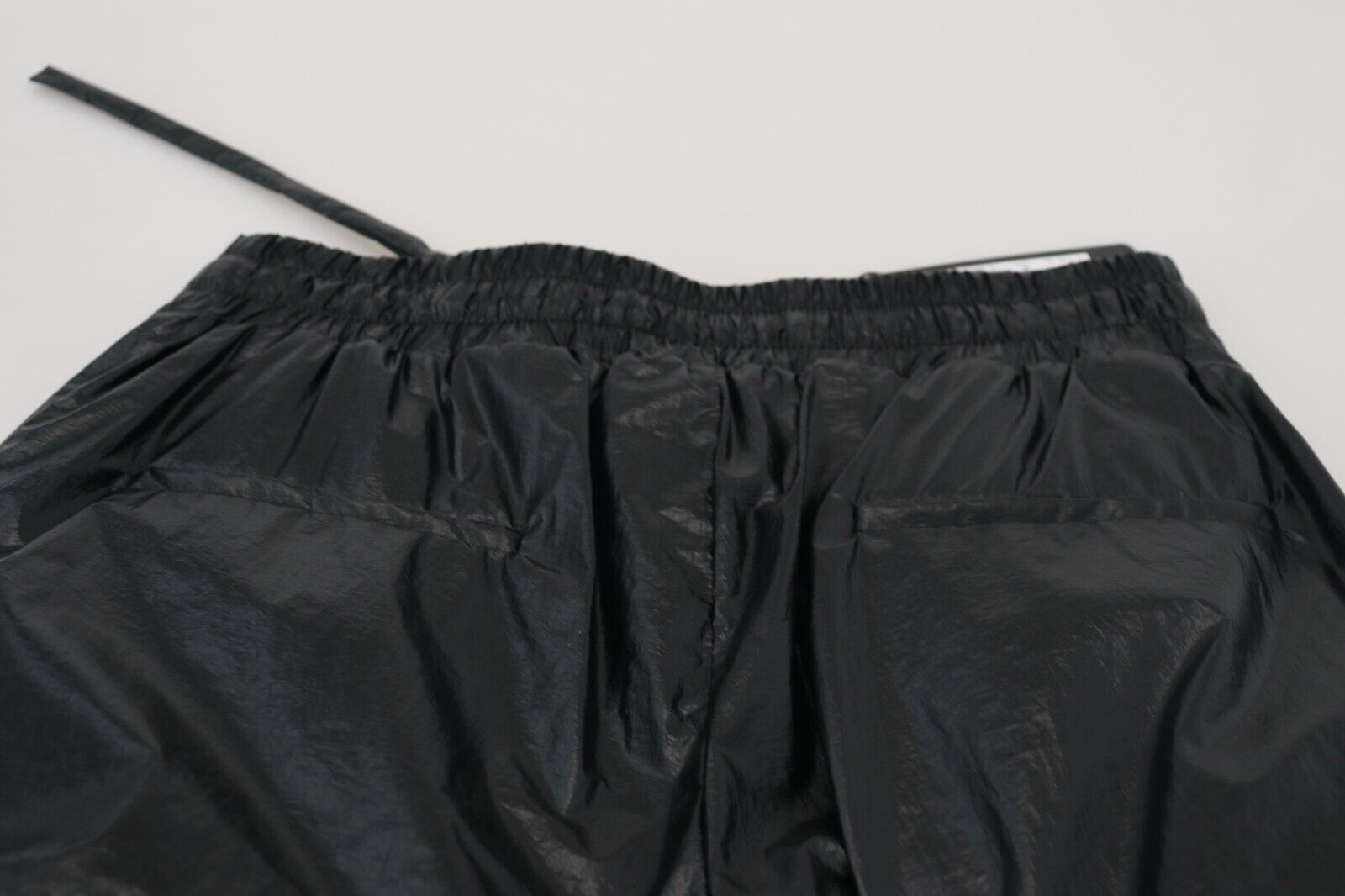 Dolce & Gabbana Black Shining Drawstring Trouser Nylon Pants Dolce & Gabbana
