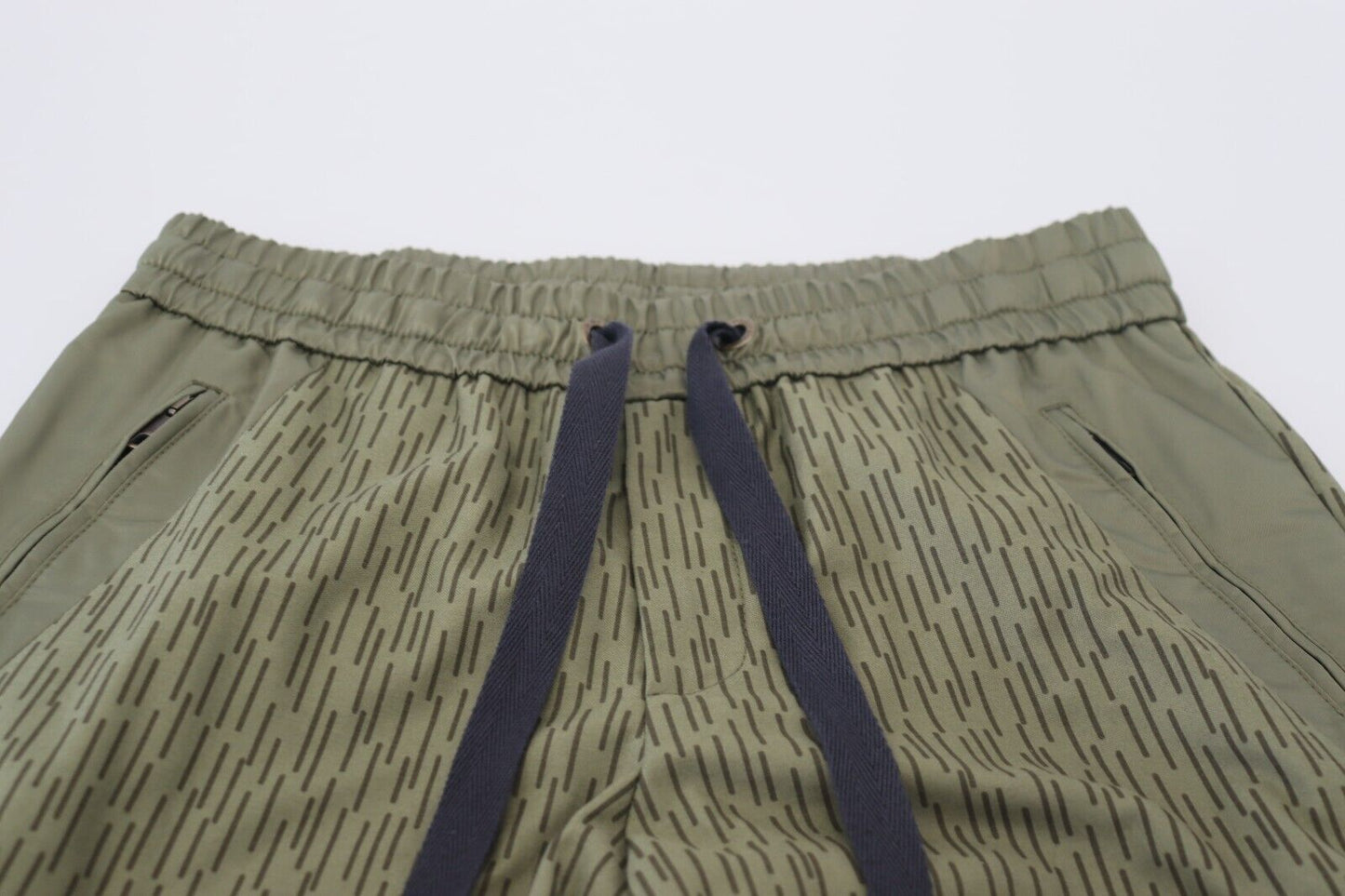 Dolce & Gabbana Green Striped Cargo Zipper Leg Men Trouser Pants Dolce & Gabbana