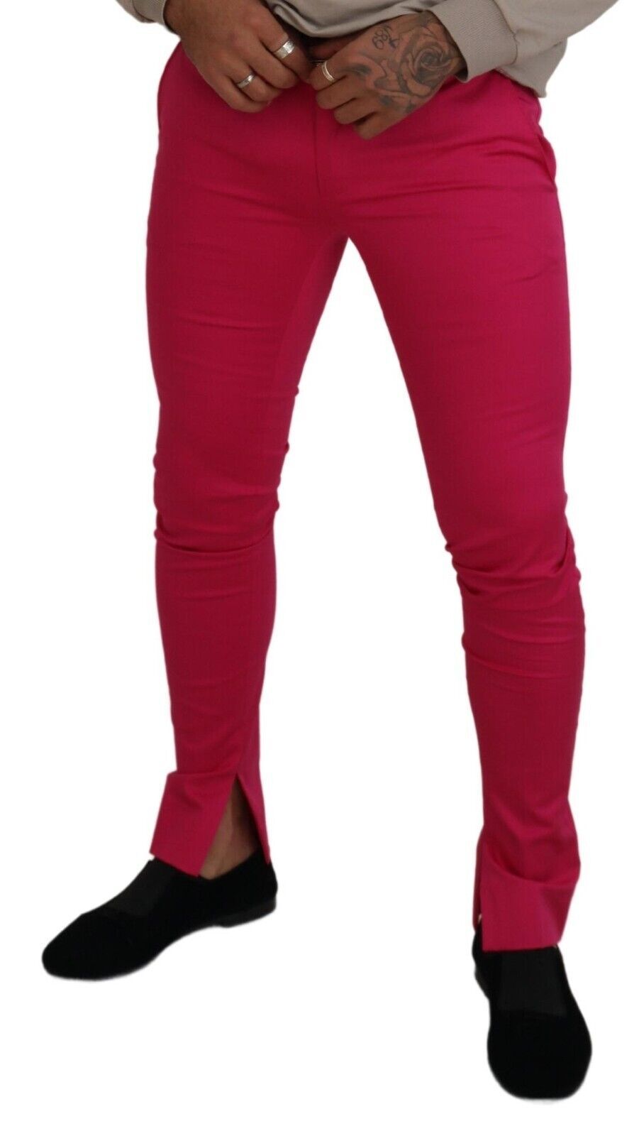 Dolce & Gabbana Pink Zipper Buckle Waist Trousers Pants Dolce & Gabbana