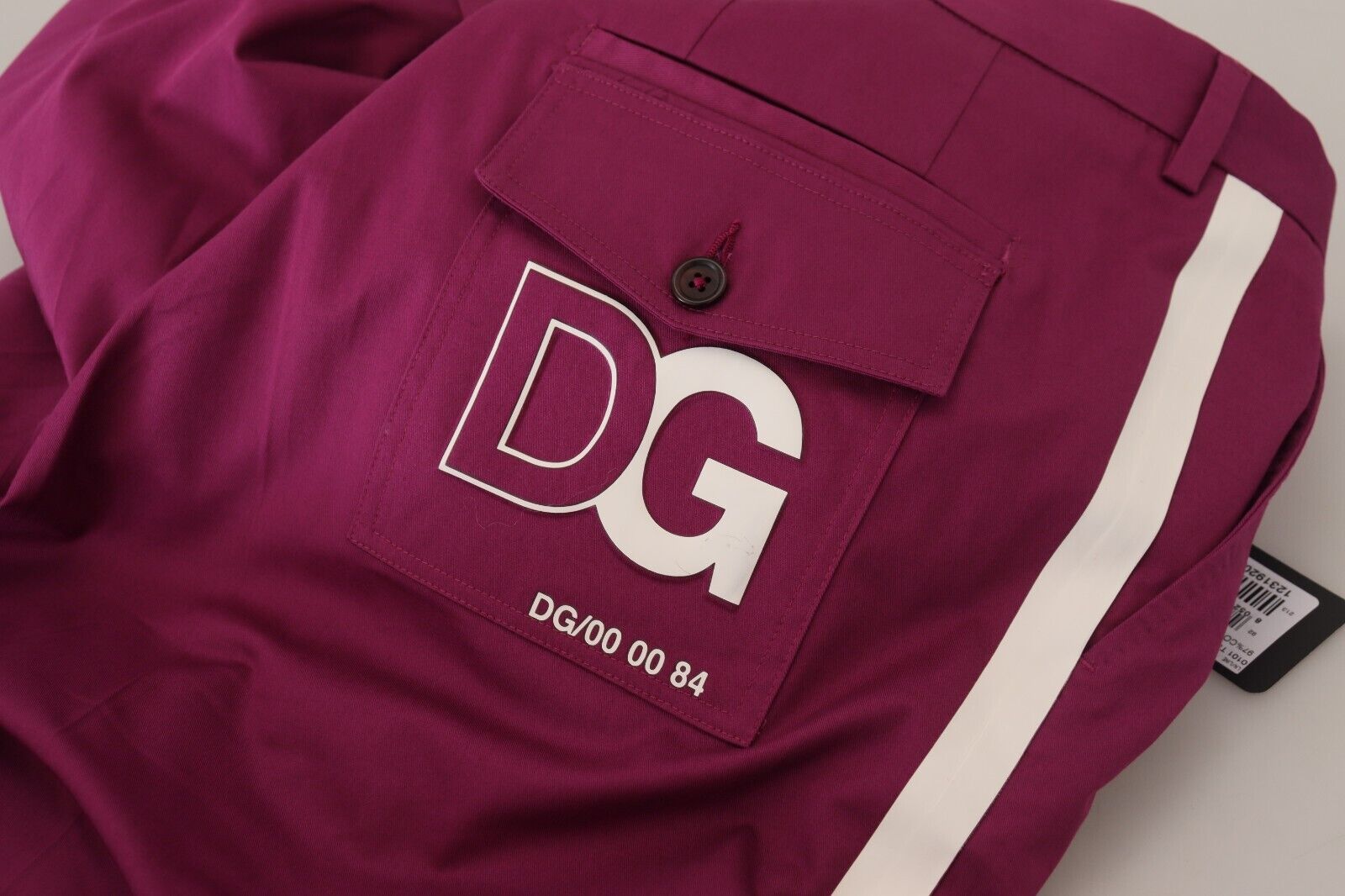 Dolce & Gabbana Magenta Cotton DG Logo Pocket Trouser Pants Dolce & Gabbana