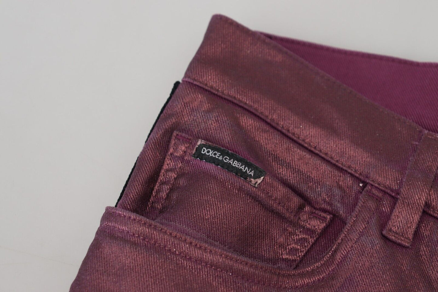 Dolce & Gabbana Magenta Cotton Men Casual Harness Denim Jeans Dolce & Gabbana
