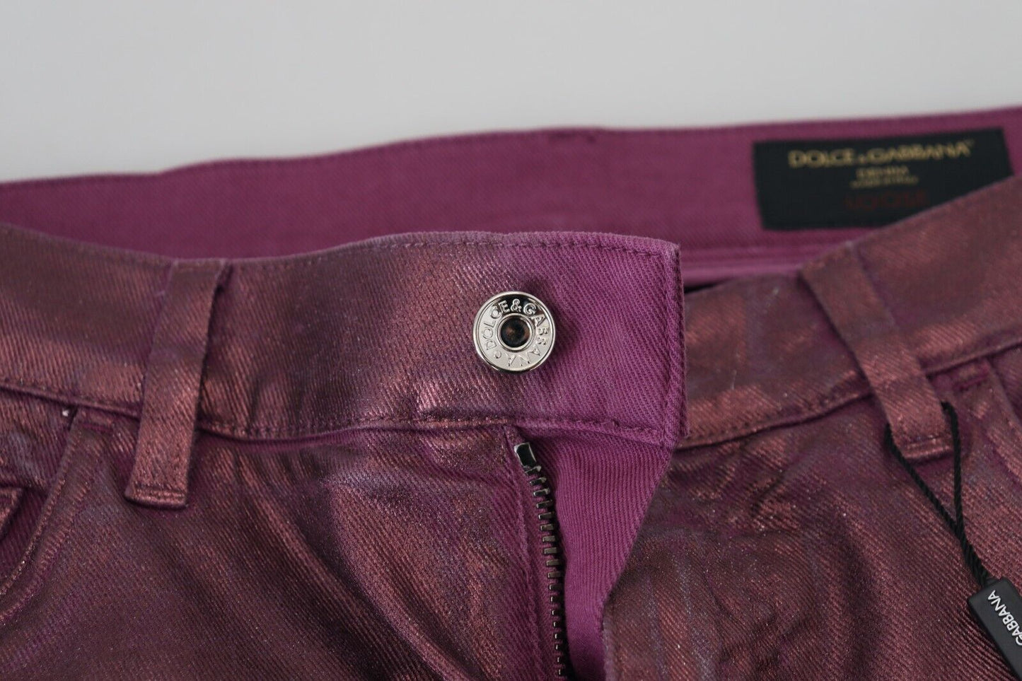 Dolce & Gabbana Magenta Cotton Men Casual Harness Denim Jeans Dolce & Gabbana
