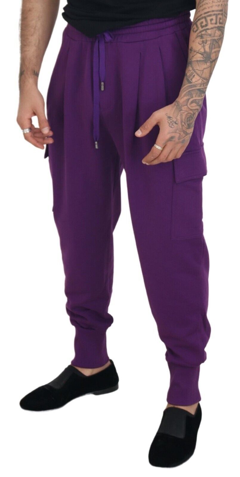 Dolce & Gabbana Purple Cotton Cargo Sweatpants Jogging Pants Dolce & Gabbana