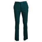 BENCIVENGA Green Straight Fit Men Formal Trousers Pants