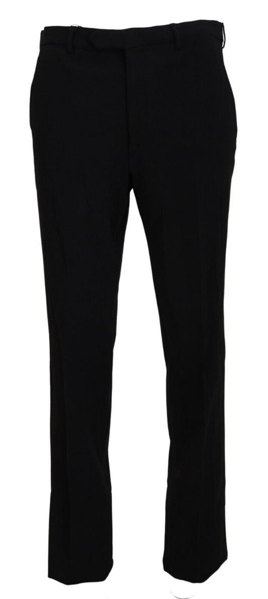 BENCIVENGA Black Straight Fit Men Formal Trousers Pants BENCIVENGA
