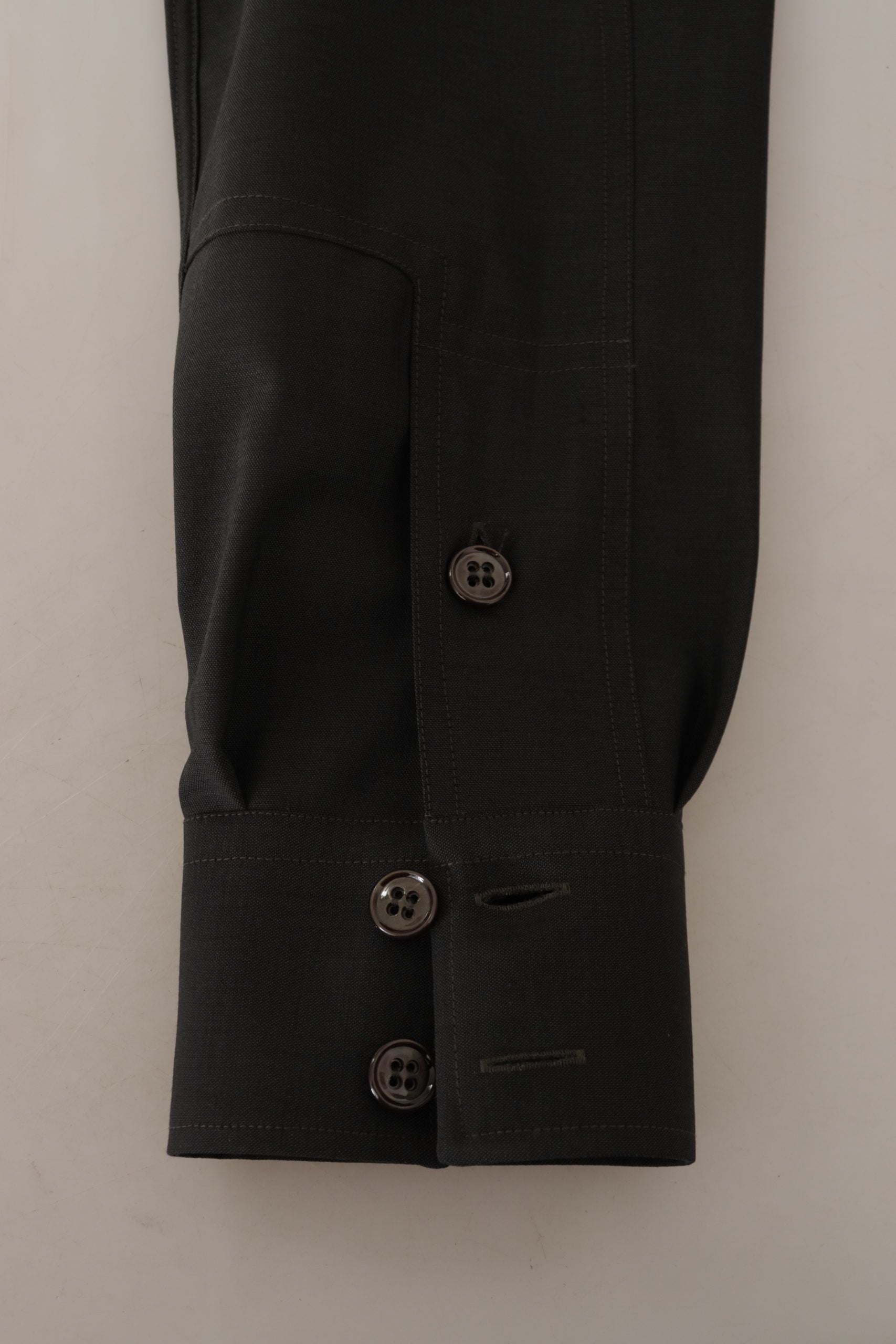 Dolce & Gabbana Dark Green Cotton Slim Fit Casual Men Shirt Dolce & Gabbana