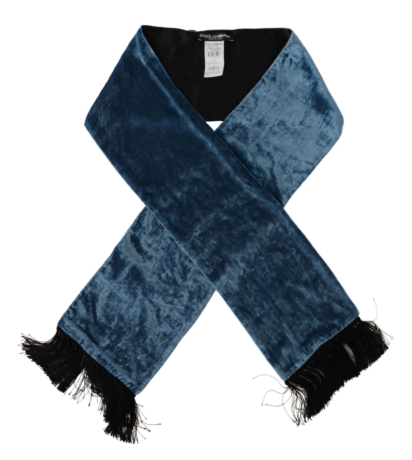 Dolce & Gabbana Blue Velvet Solid Neck Warmer Men's Shawl Scarf Dolce & Gabbana