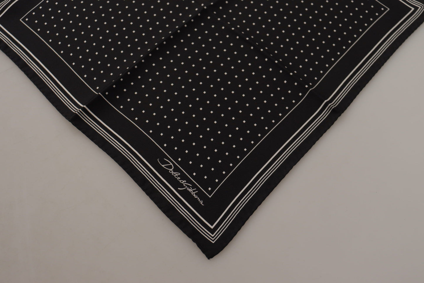 Dolce & Gabbana Black Polka Dots DG Logo Square Handkerchief Dolce & Gabbana