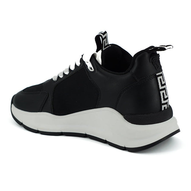 Versace Elegant Monochrome Leather Sneakers Versace