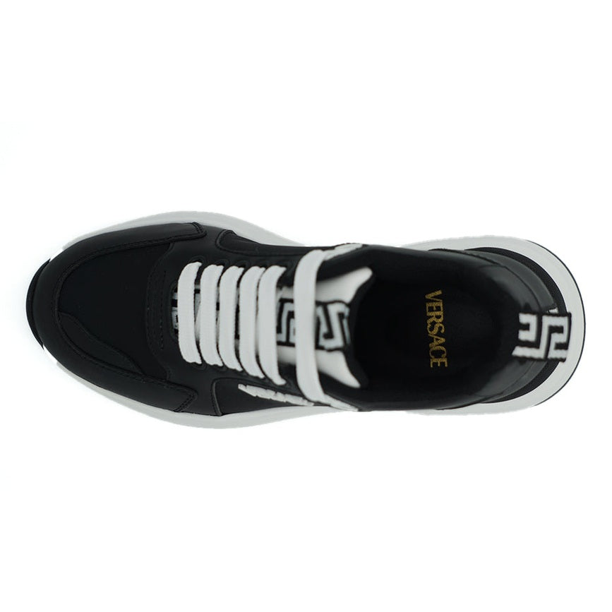Versace Elegant Monochrome Leather Sneakers Versace