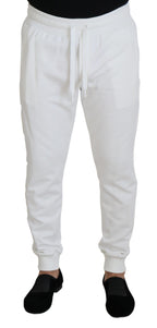Dolce & Gabbana White Sport Logo Cotton Sweatpants Trousers Pants