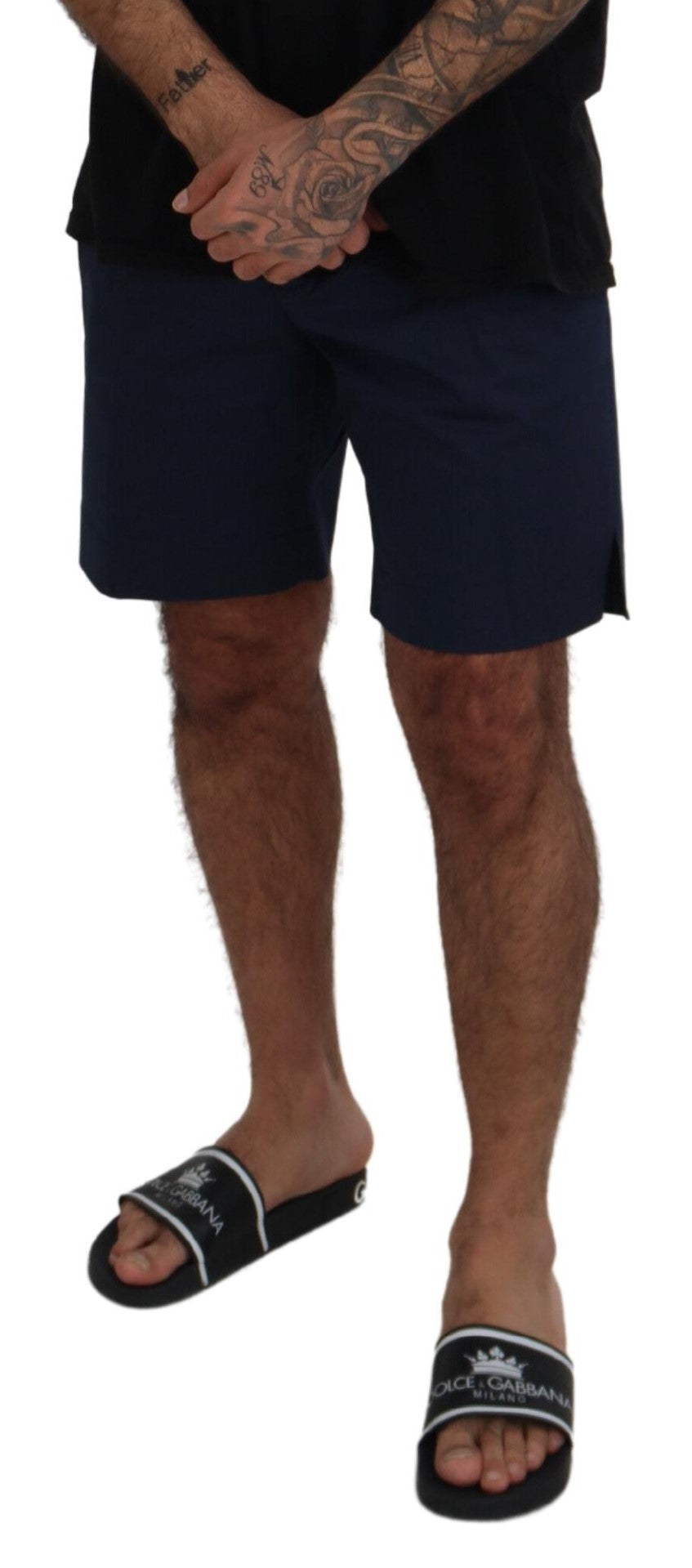 Dolce & Gabbana Blue Chinos Cotton Stretch Casual Shorts Dolce & Gabbana