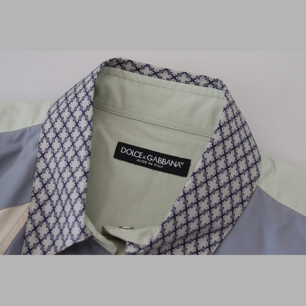 Dolce & Gabbana Multicolor Cotton Patchwork Slim Shirt