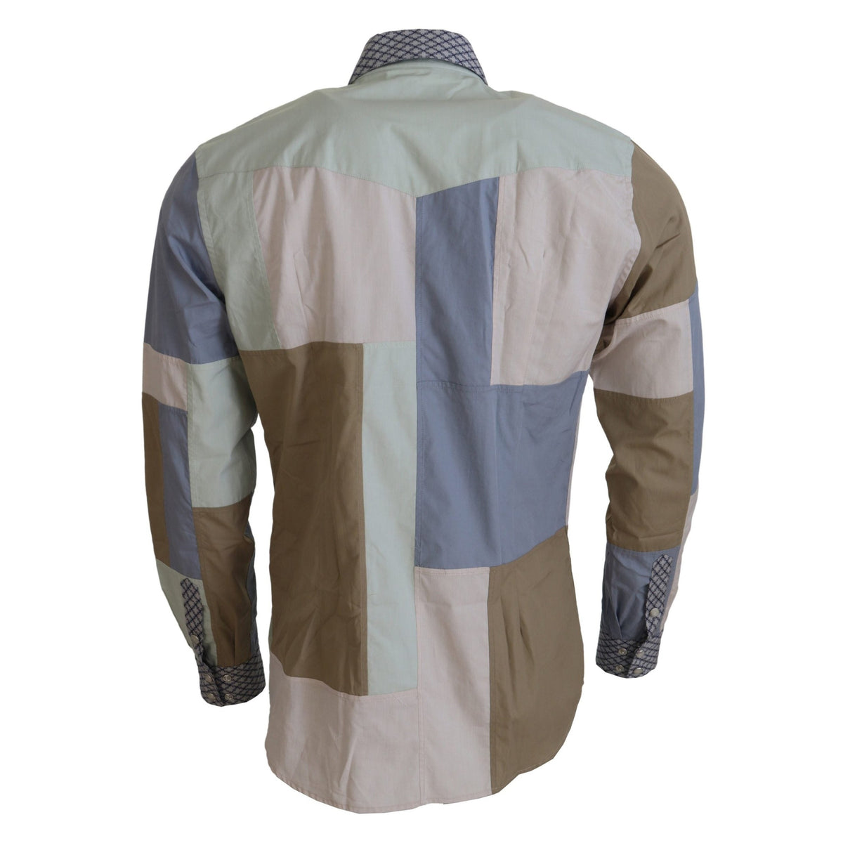 Dolce & Gabbana Multicolor Cotton Patchwork Slim Shirt