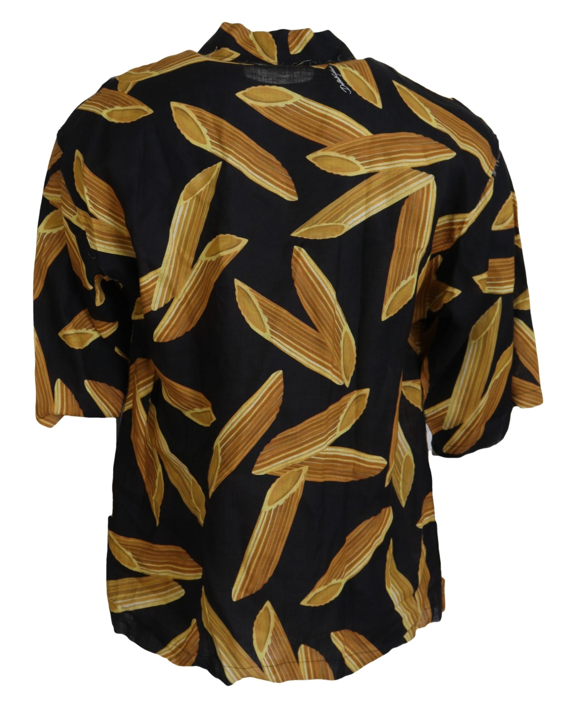 Dolce & Gabbana Black Casual Penne Rigate Linen Casual Shirt Dolce & Gabbana