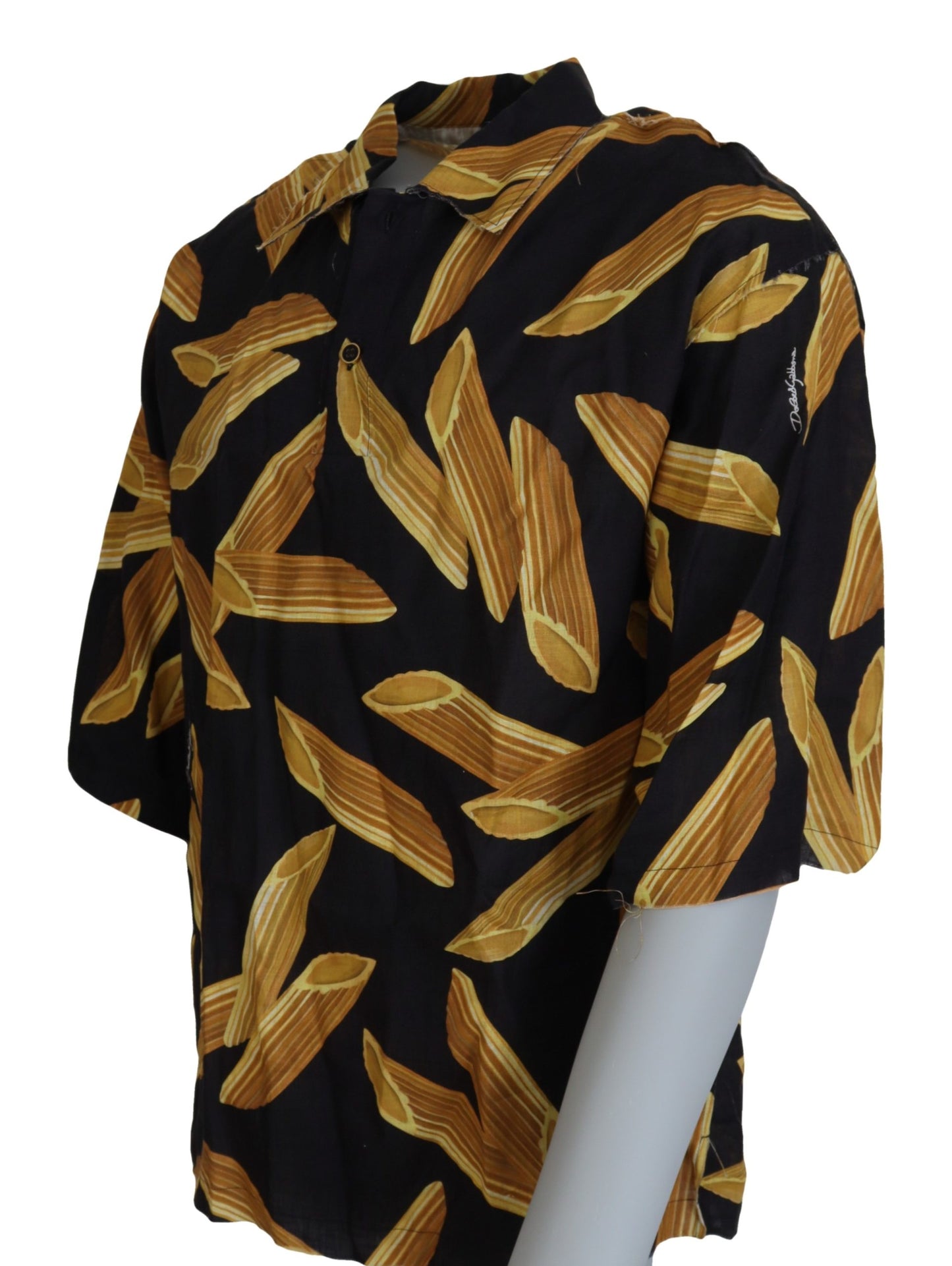 Dolce & Gabbana Black Casual Penne Rigate Linen Casual Shirt Dolce & Gabbana