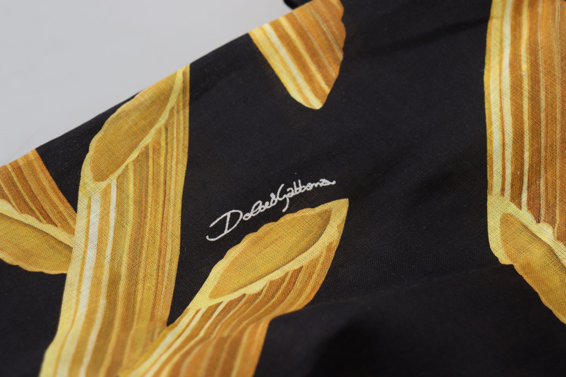Dolce & Gabbana Black Casual Penne Rigate Linen Casual Shirt Dolce & Gabbana