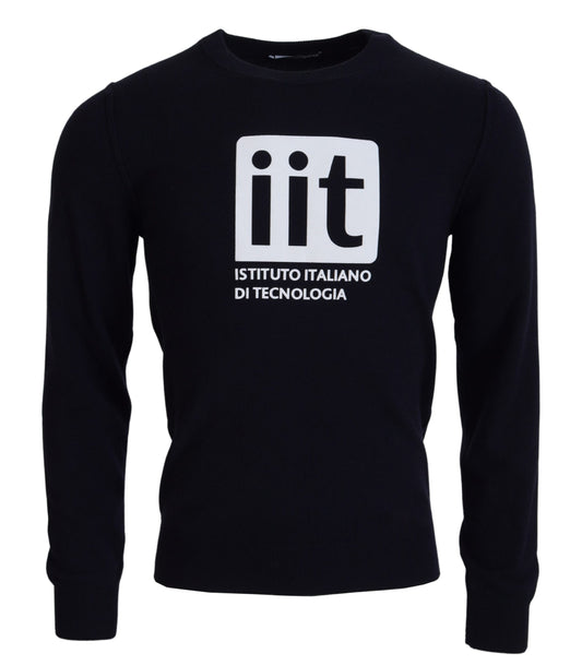 Dolce & Gabbana Blue Cashmere iit Print Pullover Sweater Dolce & Gabbana