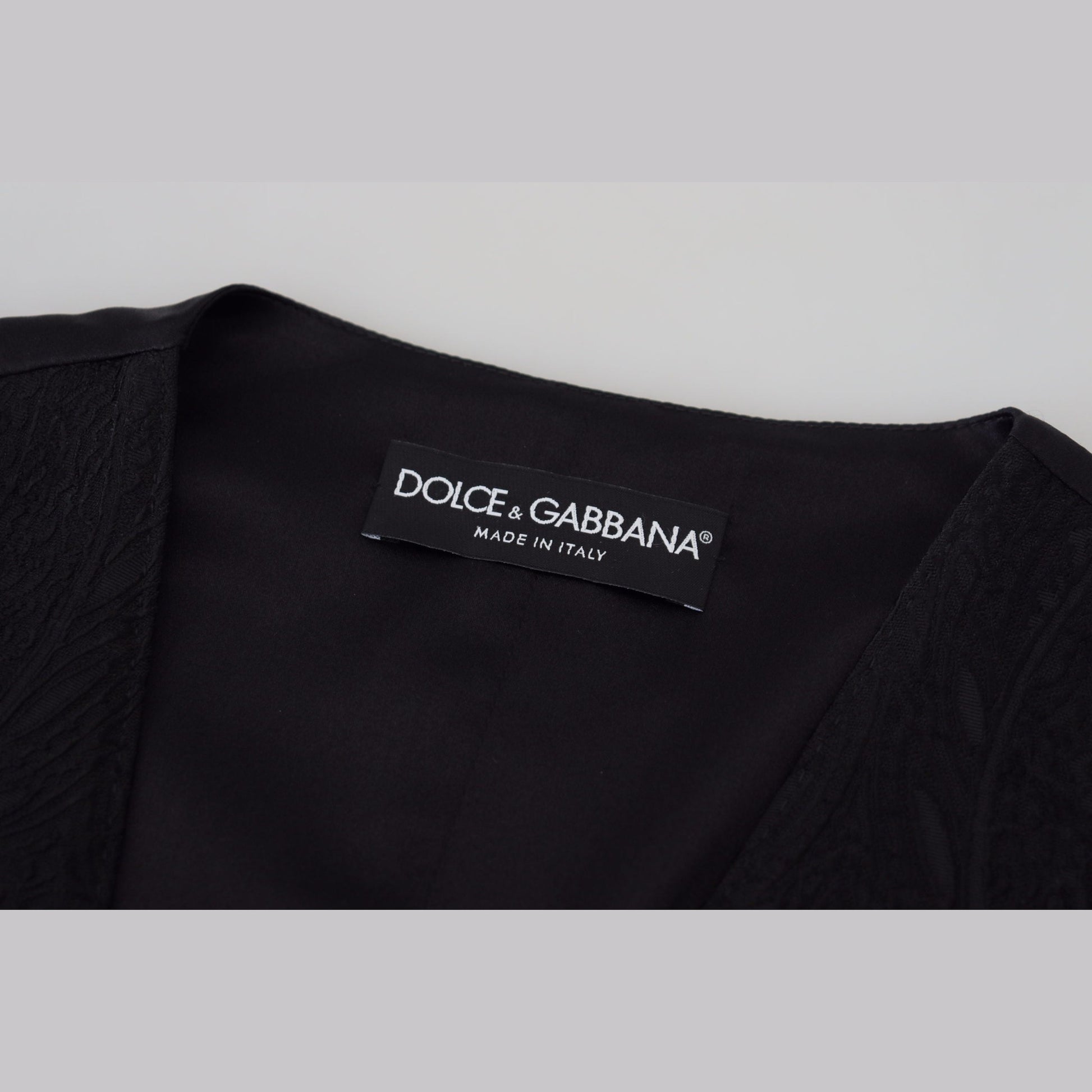Dolce & Gabbana Black Brocade Button Down Sleeveless Vest Top Dolce & Gabbana