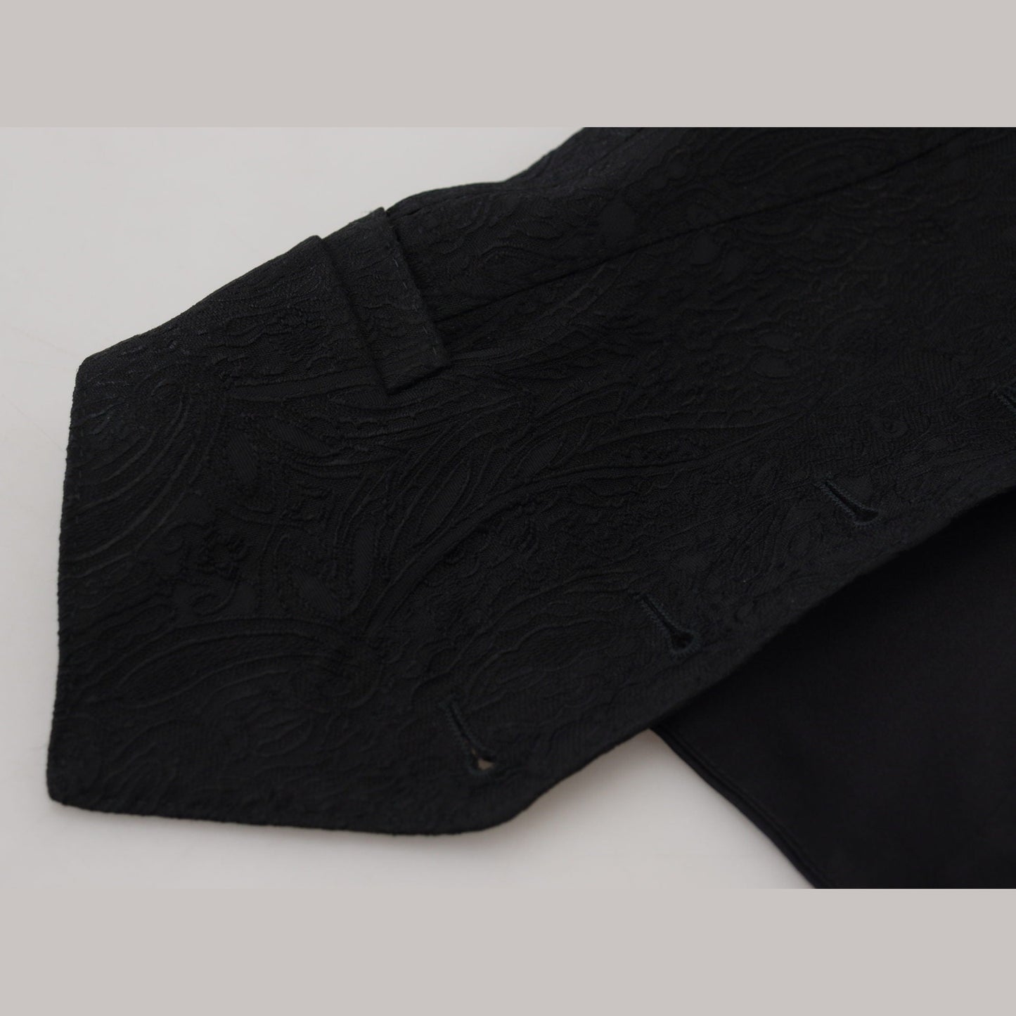 Dolce & Gabbana Black Brocade Button Down Sleeveless Vest Top Dolce & Gabbana