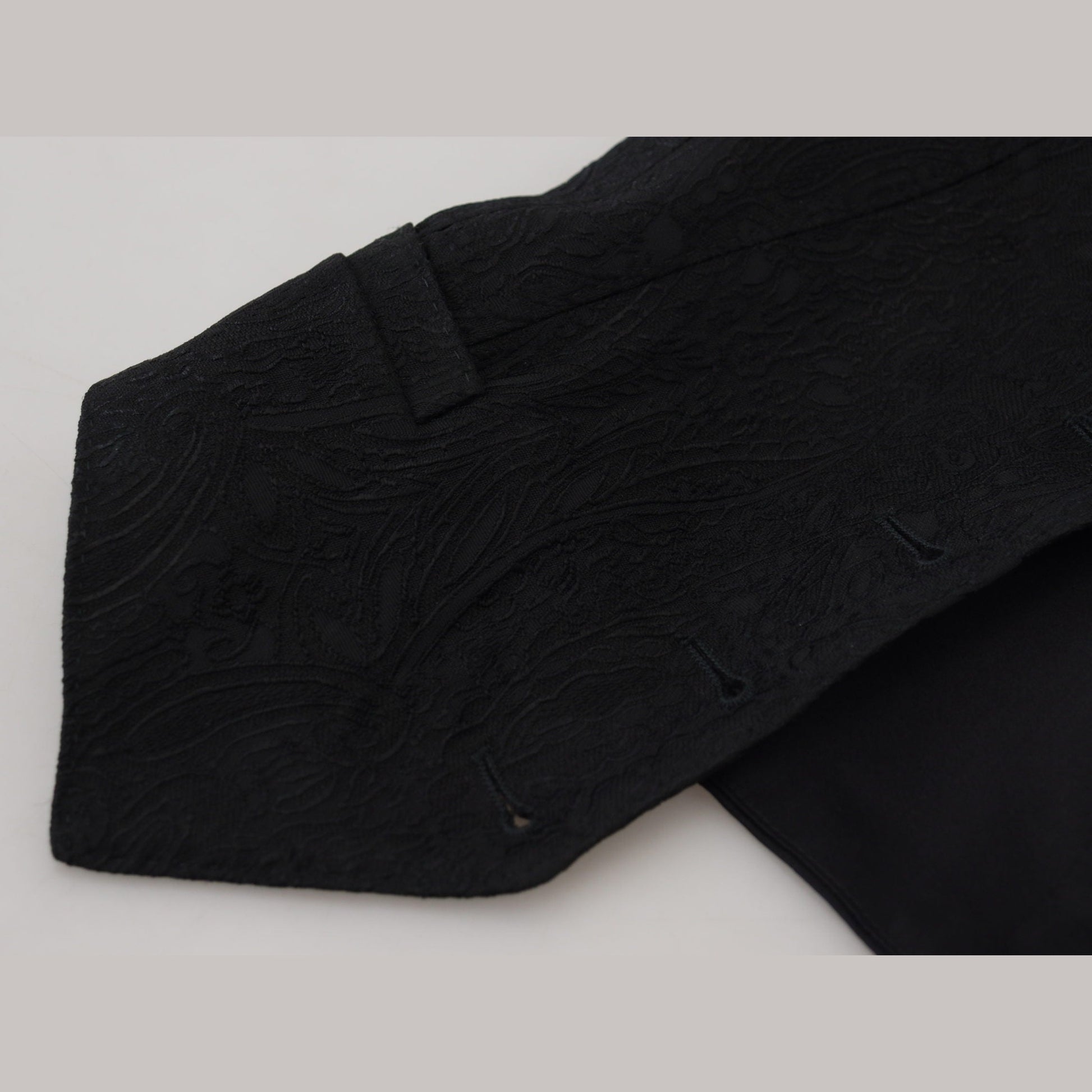 Dolce & Gabbana Black Brocade Button Down Sleeveless Vest Top Dolce & Gabbana