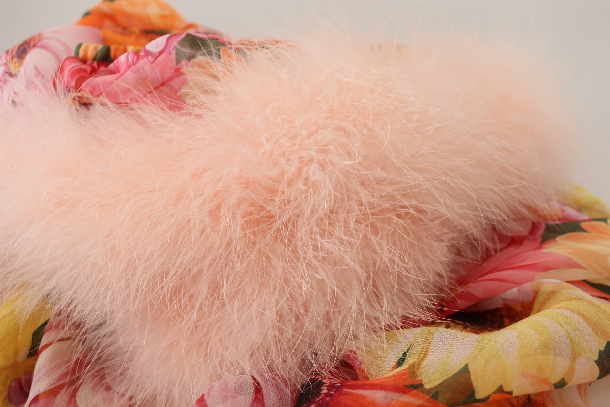 Dolce & Gabbana Multicolor Floral Fur Shearling Blouse Top Dolce & Gabbana